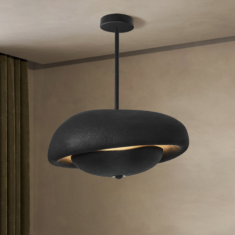 Traditional Japanese Resin Irregular Round 3-Light Chandelier For Bedroom & Living Room