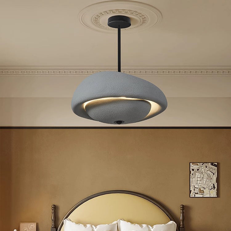 Traditional Japanese Resin Irregular Round 3-Light Chandelier For Bedroom & Living Room