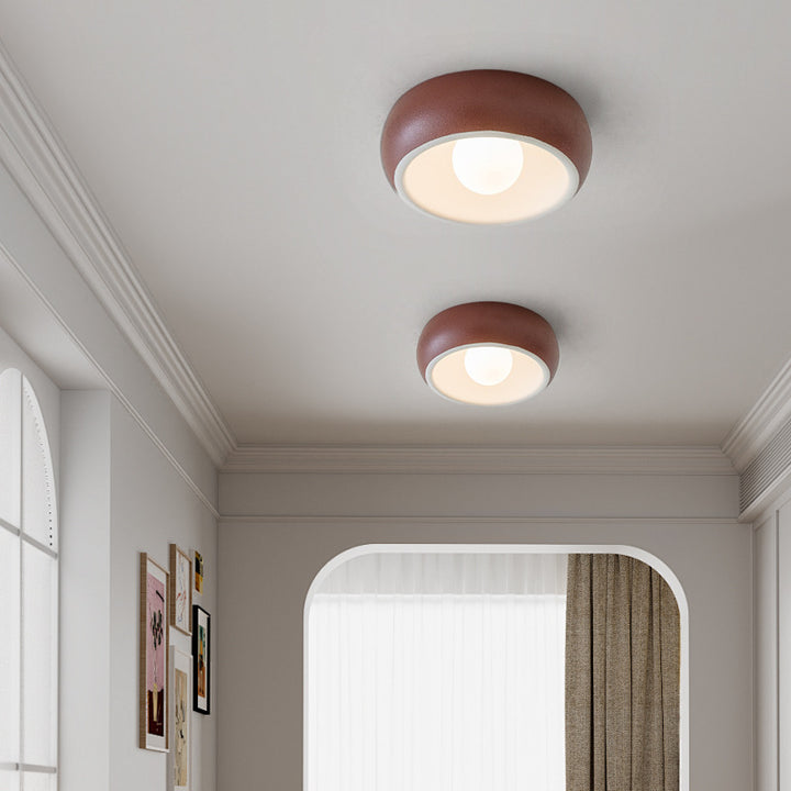 Moderne minimalistische Glas-Kohlenstoffstahl-Runde LED-Deckenleuchte für Schlafzimmer &amp; Wohnzimmer 