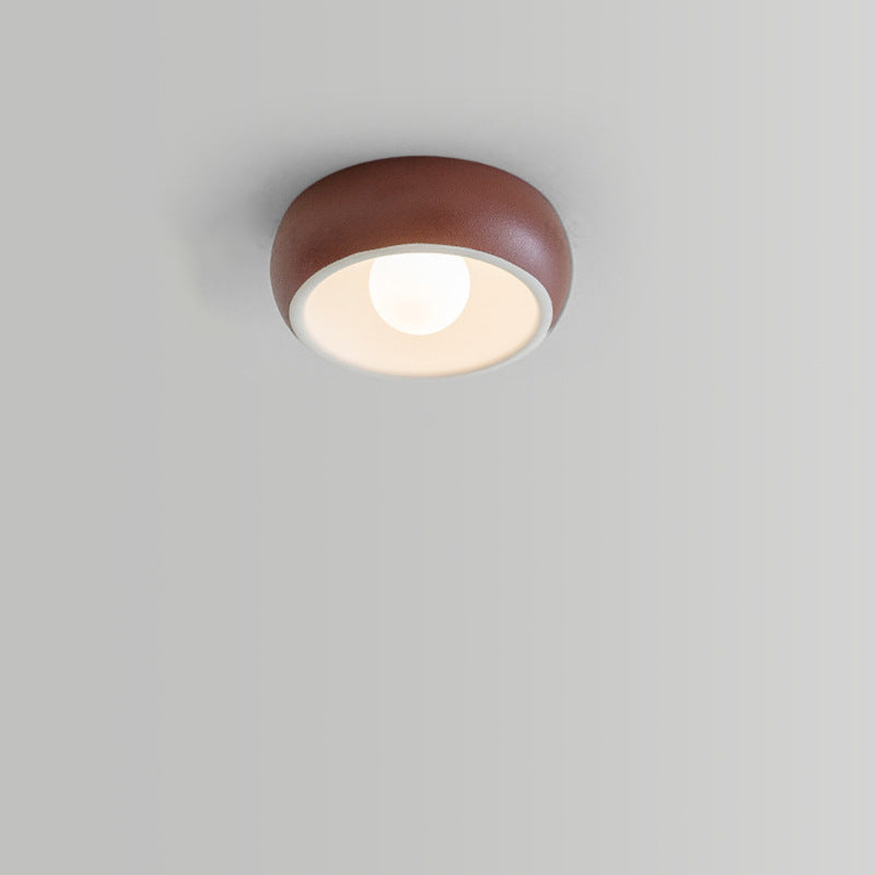 Moderne minimalistische Glas-Kohlenstoffstahl-Runde LED-Deckenleuchte für Schlafzimmer &amp; Wohnzimmer 
