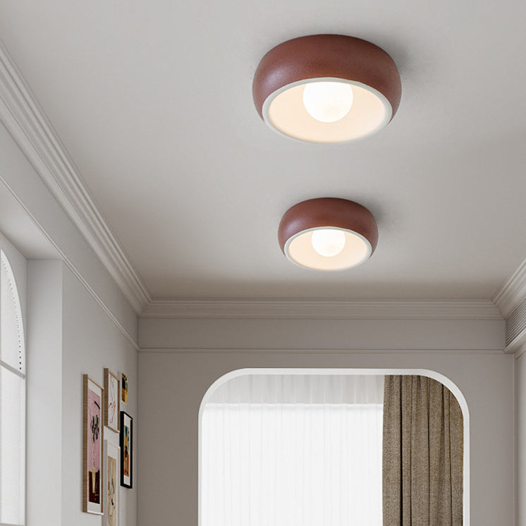 Moderne minimalistische Glas-Kohlenstoffstahl-Runde LED-Deckenleuchte für Schlafzimmer &amp; Wohnzimmer 