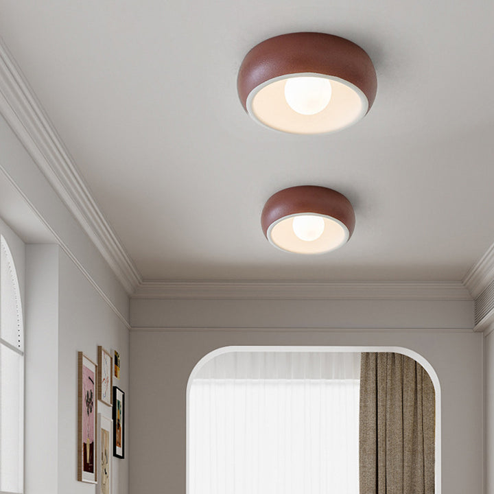 Moderne minimalistische Glas-Kohlenstoffstahl-Runde LED-Deckenleuchte für Schlafzimmer &amp; Wohnzimmer 