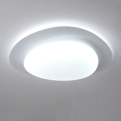 Modern Minimalist Acrylic Iron Pebble-Shaped LED Flush Mount Ceiling Light For Bedroom & Living Room
