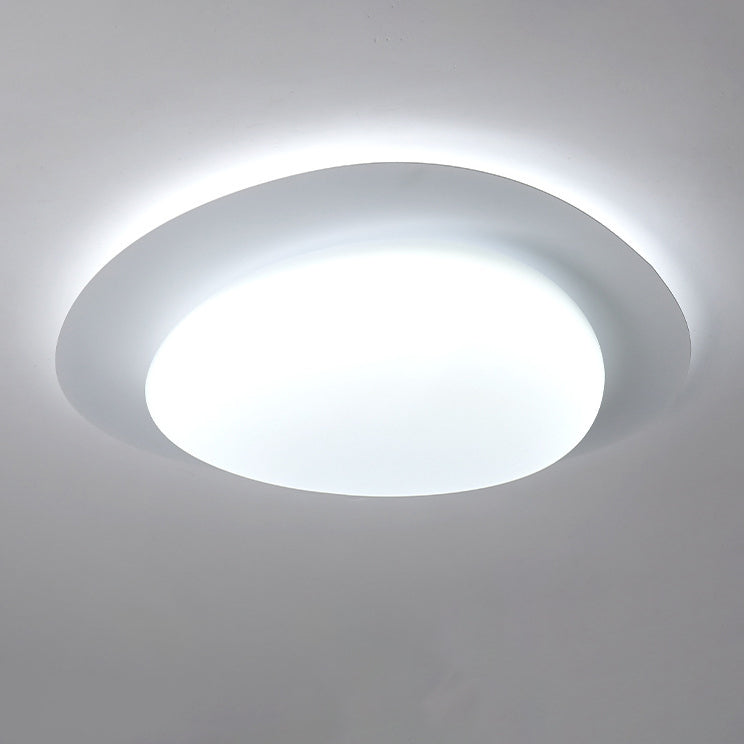 Modern Minimalist Acrylic Iron Pebble-Shaped LED Flush Mount Ceiling Light For Bedroom & Living Room