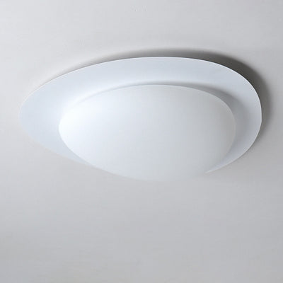 Modern Minimalist Acrylic Iron Pebble-Shaped LED Flush Mount Ceiling Light For Bedroom & Living Room