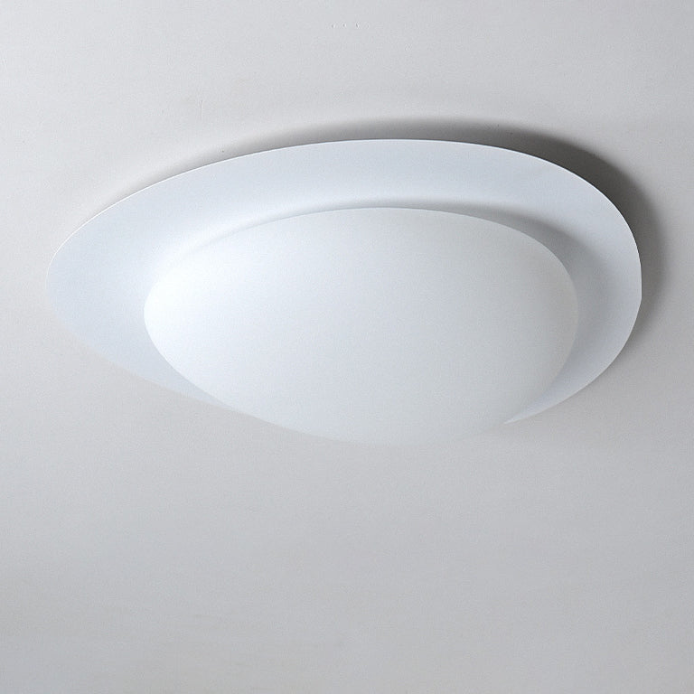 Modern Minimalist Acrylic Iron Pebble-Shaped LED Flush Mount Ceiling Light For Bedroom & Living Room