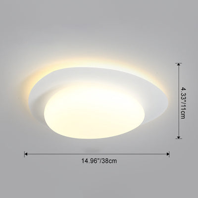 Modern Minimalist Acrylic Iron Pebble-Shaped LED Flush Mount Ceiling Light For Bedroom & Living Room