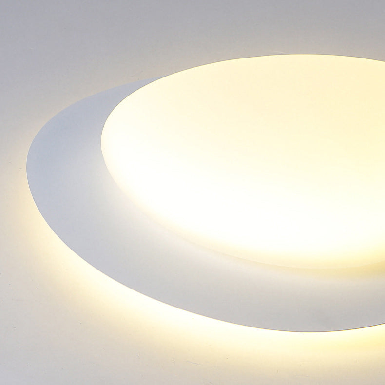 Modern Minimalist Acrylic Iron Pebble-Shaped LED Flush Mount Ceiling Light For Bedroom & Living Room