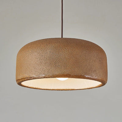 Traditional Japanese Resin Fiberglass Dome-Shaped 1-Light Pendant Light For Dining Room & Living Room