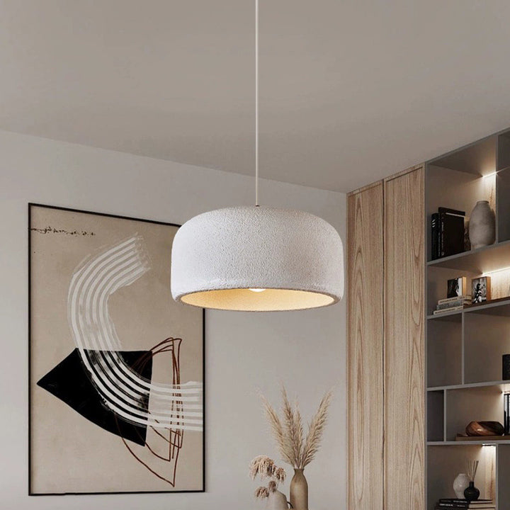 Lámpara colgante de 1 luz con forma de cúpula de resina y fibra de vidrio japonesa tradicional para comedor y sala de estar 
