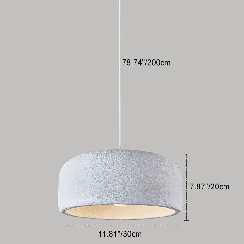 Traditional Japanese Resin Fiberglass Dome-Shaped 1-Light Pendant Light For Dining Room & Living Room
