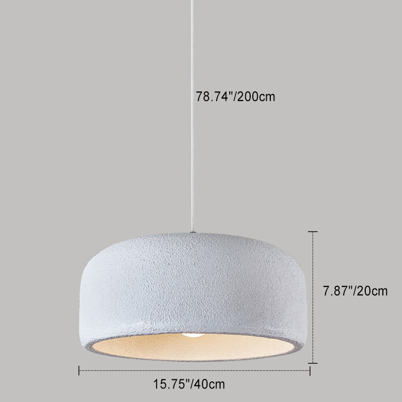 Traditional Japanese Resin Fiberglass Dome-Shaped 1-Light Pendant Light For Dining Room & Living Room