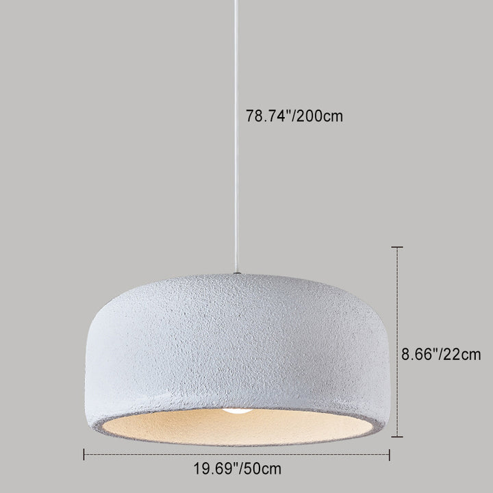 Lámpara colgante de 1 luz con forma de cúpula de resina y fibra de vidrio japonesa tradicional para comedor y sala de estar 