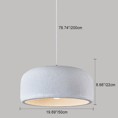 Traditional Japanese Resin Fiberglass Dome-Shaped 1-Light Pendant Light For Dining Room & Living Room