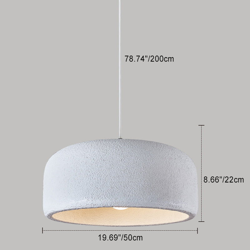 Traditional Japanese Resin Fiberglass Dome-Shaped 1-Light Pendant Light For Dining Room & Living Room