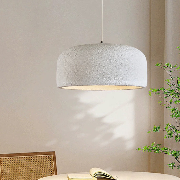 Traditional Japanese Resin Fiberglass Dome-Shaped 1-Light Pendant Light For Dining Room & Living Room
