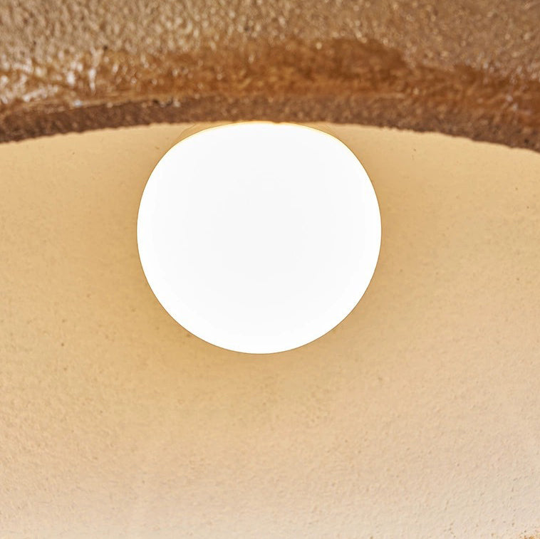 Traditional Japanese Resin Fiberglass Dome-Shaped 1-Light Pendant Light For Dining Room & Living Room