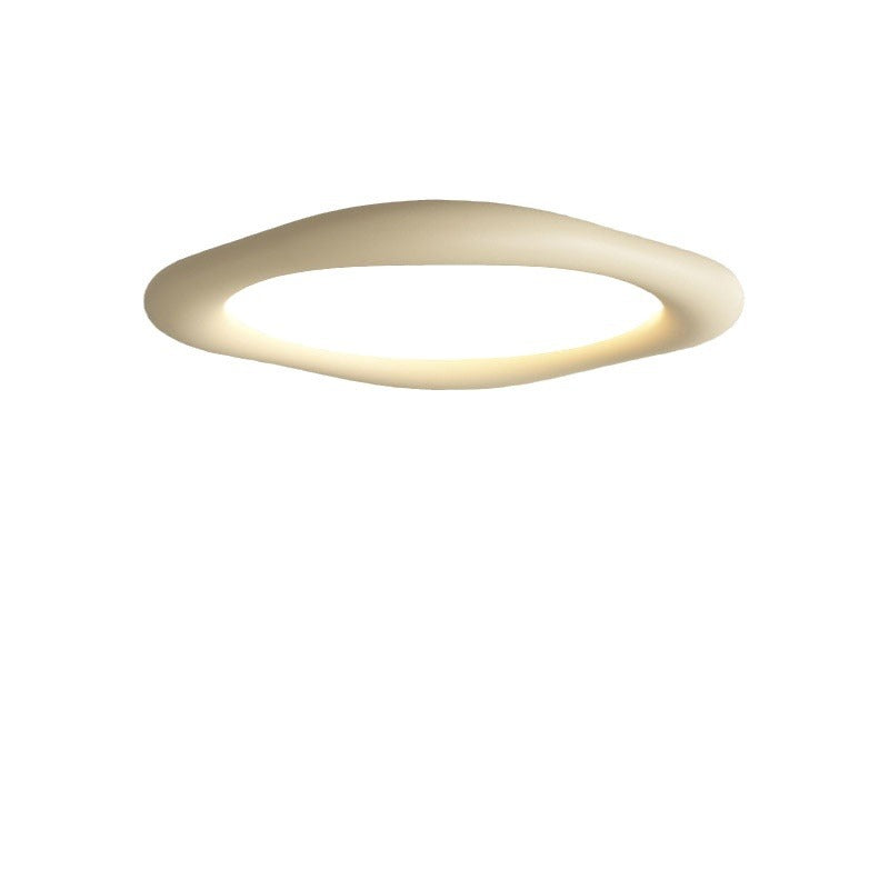 Modern Minimalist Acrylic Resin & Iron Rounded Square LED Flush Mount Ceiling Light For Living Room & Dining Room
