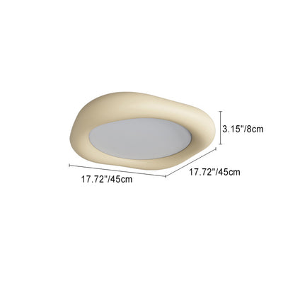 Modern Minimalist Acrylic Resin & Iron Rounded Square LED Flush Mount Ceiling Light For Living Room & Dining Room