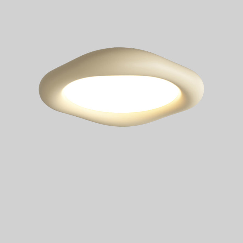 Modern Minimalist Acrylic Resin & Iron Rounded Square LED Flush Mount Ceiling Light For Living Room & Dining Room