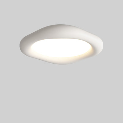 Modern Minimalist Acrylic Resin & Iron Rounded Square LED Flush Mount Ceiling Light For Living Room & Dining Room