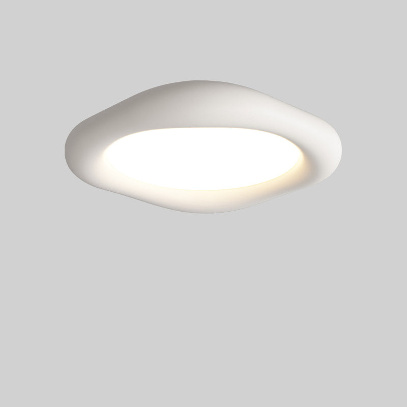 Modern Minimalist Acrylic Resin & Iron Rounded Square LED Flush Mount Ceiling Light For Living Room & Dining Room