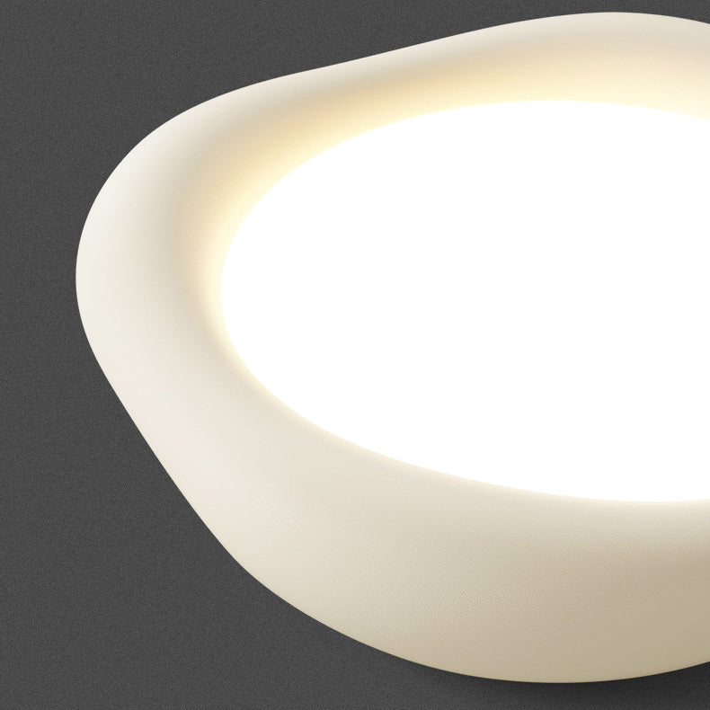 Modern Minimalist Acrylic Resin & Iron Rounded Square LED Flush Mount Ceiling Light For Living Room & Dining Room