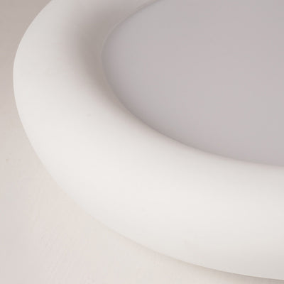 Modern Minimalist Diffuser Panel Resin Iron Pebble-Shaped LED Flush Mount Ceiling Light For Bedroom & Living Room