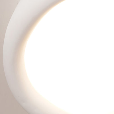 Modern Minimalist Diffuser Panel Resin Iron Pebble-Shaped LED Flush Mount Ceiling Light For Bedroom & Living Room