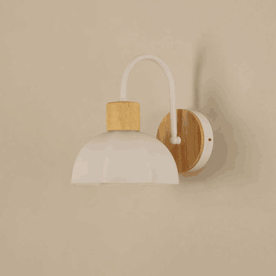 Lámpara de aplique de pared de 1 luz redonda de flores de vidrio cerámico acrílico escandinavo contemporáneo para dormitorio y sala de estar 