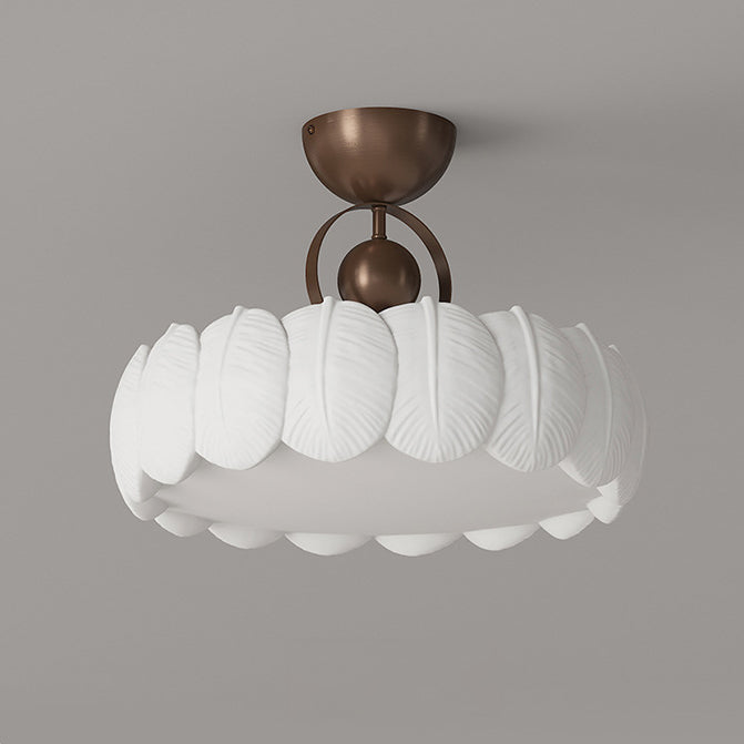 Moderne Art Deco PE Eisen Blase Feder Runde LED Deckenleuchte für Schlafzimmer &amp; Wohnzimmer 