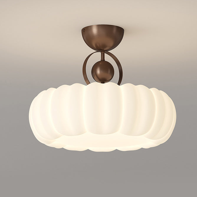 Moderne Art Deco PE Eisen Blase Feder Runde LED Deckenleuchte für Schlafzimmer &amp; Wohnzimmer 