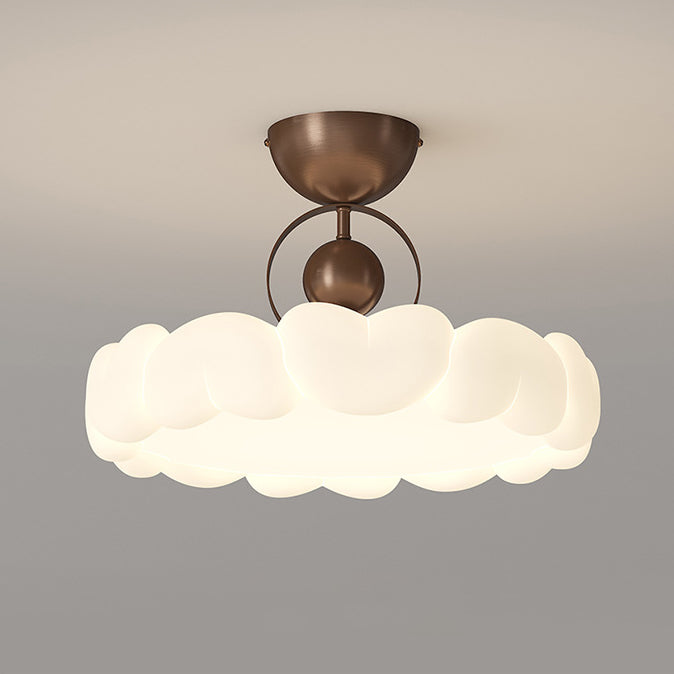 Moderne Art Deco PE Eisen Blase Feder Runde LED Deckenleuchte für Schlafzimmer &amp; Wohnzimmer 