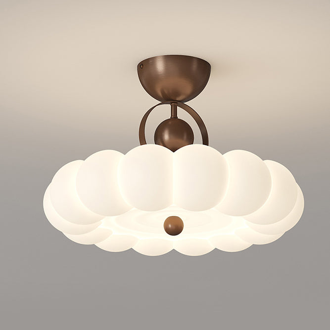 Moderne Art Deco PE Eisen Blase Feder Runde LED Deckenleuchte für Schlafzimmer &amp; Wohnzimmer 