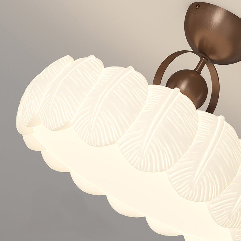 Moderne Art Deco PE Eisen Blase Feder Runde LED Deckenleuchte für Schlafzimmer &amp; Wohnzimmer 