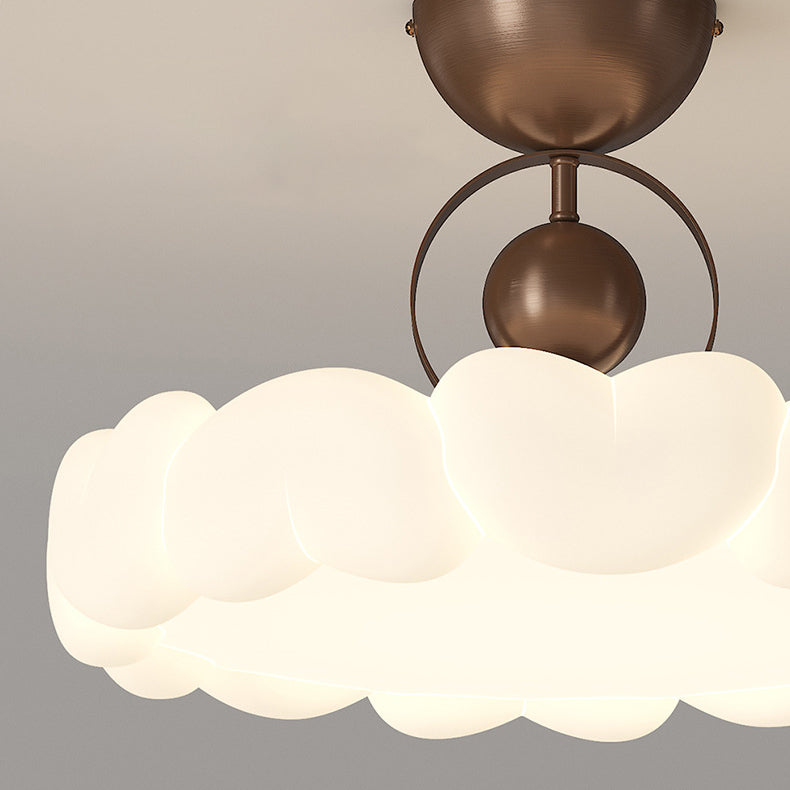 Moderne Art Deco PE Eisen Blase Feder Runde LED Deckenleuchte für Schlafzimmer &amp; Wohnzimmer 
