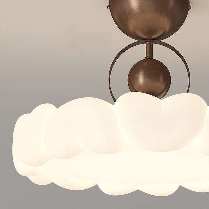 Moderne Art Deco PE Eisen Blase Feder Runde LED Deckenleuchte für Schlafzimmer &amp; Wohnzimmer 