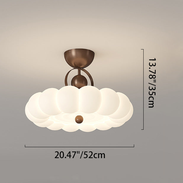 Moderne Art Deco PE Eisen Blase Feder Runde LED Deckenleuchte für Schlafzimmer &amp; Wohnzimmer 