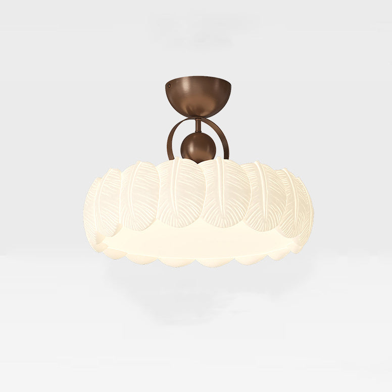 Moderne Art Deco PE Eisen Blase Feder Runde LED Deckenleuchte für Schlafzimmer &amp; Wohnzimmer 