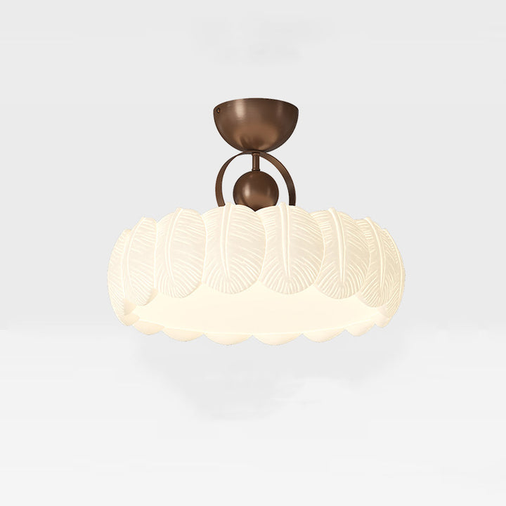 Moderne Art Deco PE Eisen Blase Feder Runde LED Deckenleuchte für Schlafzimmer &amp; Wohnzimmer 