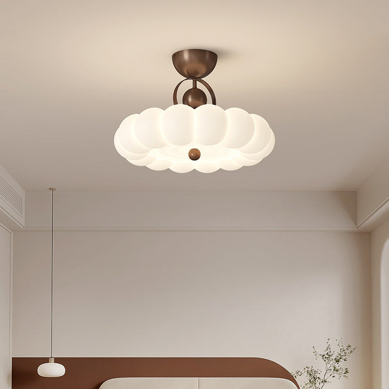 Moderne Art Deco PE Eisen Blase Feder Runde LED Deckenleuchte für Schlafzimmer &amp; Wohnzimmer 