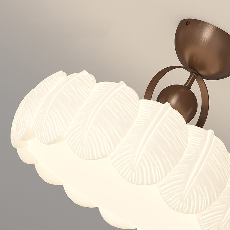 Moderne Art Deco PE Eisen Blase Feder Runde LED Deckenleuchte für Schlafzimmer &amp; Wohnzimmer 