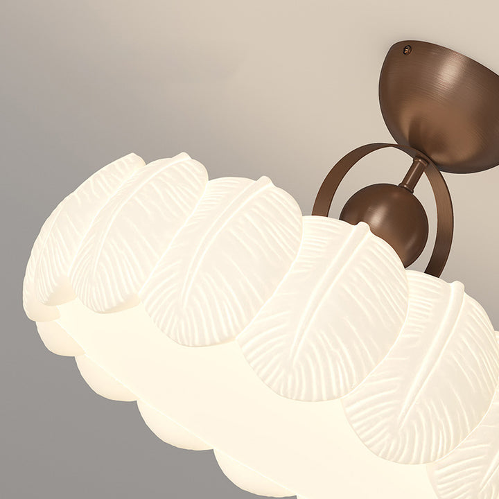 Moderne Art Deco PE Eisen Blase Feder Runde LED Deckenleuchte für Schlafzimmer &amp; Wohnzimmer 