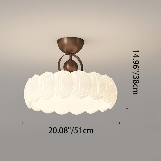 Moderne Art Deco PE Eisen Blase Feder Runde LED Deckenleuchte für Schlafzimmer &amp; Wohnzimmer 