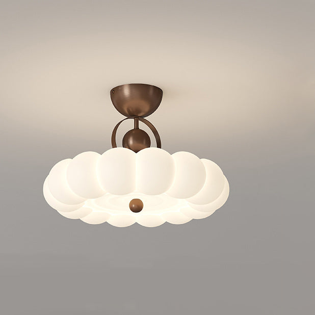 Moderne Art Deco PE Eisen Blase Feder Runde LED Deckenleuchte für Schlafzimmer &amp; Wohnzimmer 