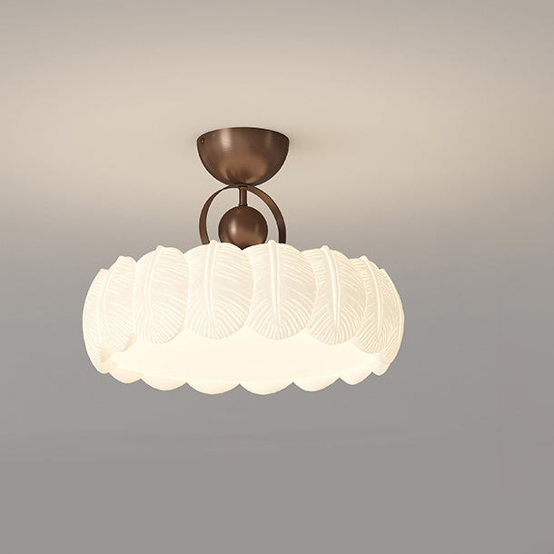 Moderne Art Deco PE Eisen Blase Feder Runde LED Deckenleuchte für Schlafzimmer &amp; Wohnzimmer 