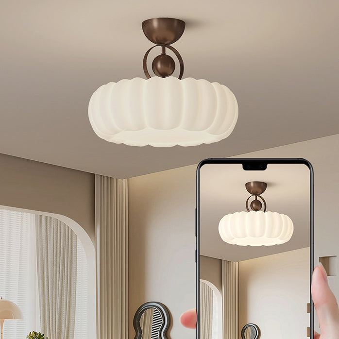 Moderne Art Deco PE Eisen Blase Feder Runde LED Deckenleuchte für Schlafzimmer &amp; Wohnzimmer 