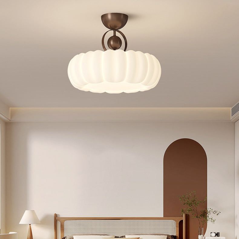 Moderne Art Deco PE Eisen Blase Feder Runde LED Deckenleuchte für Schlafzimmer &amp; Wohnzimmer 