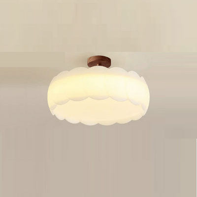 Moderne minimalistische PE Eisen wellige runde LED-Deckenleuchte zur halbeingebauten Montage für Schlafzimmer und Wohnzimmer 