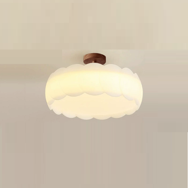 Moderne minimalistische PE Eisen wellige runde LED-Deckenleuchte zur halbeingebauten Montage für Schlafzimmer und Wohnzimmer 
